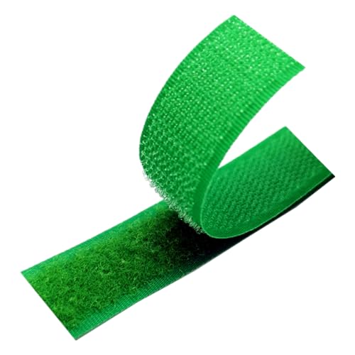 25 mm Klettband for Aufnähen, nicht selbstklebende Nylonstreifen auf der Rückseite, Stoffverschluss, ineinandergreifendes Band(Green,25MM x 10 Yards) von YRTHFJTJ