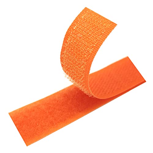 25 mm Klettband for Aufnähen, nicht selbstklebende Nylonstreifen auf der Rückseite, Stoffverschluss, ineinandergreifendes Band(Orange,25MM x 25 Yards) von YRTHFJTJ