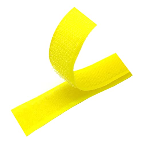 25 mm Klettband for Aufnähen, nicht selbstklebende Nylonstreifen auf der Rückseite, Stoffverschluss, ineinandergreifendes Band(Yellow,25MM x 25 Yards) von YRTHFJTJ