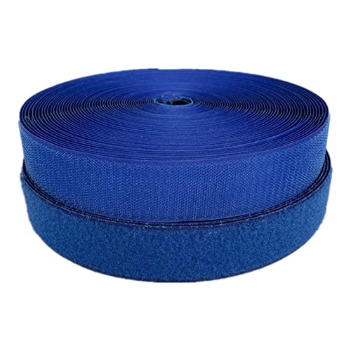 38 mm Klettband for Aufnähen, nicht selbstklebende Nylonstreifen auf der Rückseite, Stoffverschluss, ineinandergreifendes Band(Blue,38MM x 10 Yards) von YRTHFJTJ