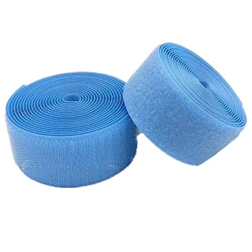 38 mm Klettband for Aufnähen, nicht selbstklebende Nylonstreifen auf der Rückseite, Stoffverschluss, ineinandergreifendes Band(Light Blue,38MM x 10 Yards) von YRTHFJTJ