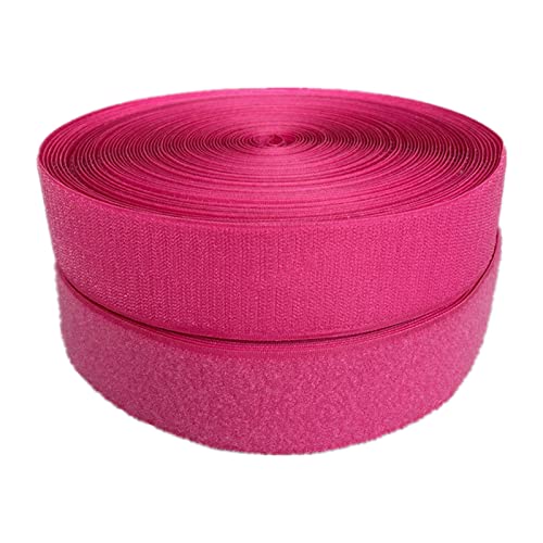 38 mm Klettband for Aufnähen, nicht selbstklebende Nylonstreifen auf der Rückseite, Stoffverschluss, ineinandergreifendes Band(Rose,38MM x 10 Yards) von YRTHFJTJ