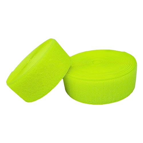 40 mm Klettband for Aufnähen, nicht selbstklebende Nylon-Stoffstreifen for Kleidung, Schuhe, Bastelarbeiten(Fluorescent Yellow,38MM x 5 Yard) von YRTHFJTJ