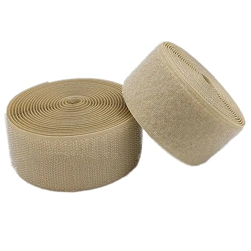 40 mm Klettband for Aufnähen, nicht selbstklebende Nylon-Stoffstreifen for Kleidung, Schuhe, Bastelarbeiten(Khaki,38MM x 2 Yard) von YRTHFJTJ
