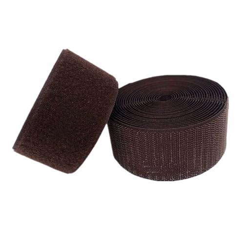50 mm Klettband for Aufnähen, nicht selbstklebende Nylon-Stoffstreifen for Kleidung, Schuhe, Basteln(Coffee,50MM x 8 Yards) von YRTHFJTJ