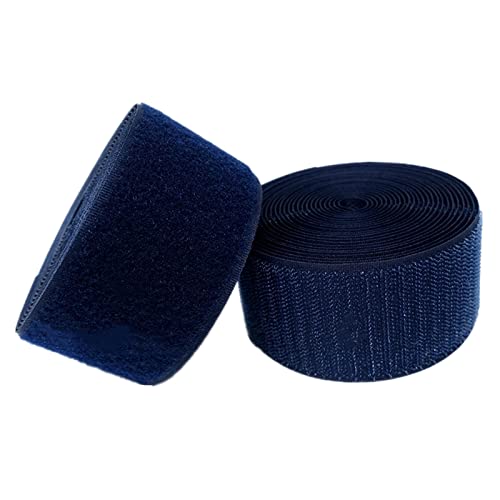 50 mm Klettband for Aufnähen, nicht selbstklebende Nylon-Stoffstreifen for Kleidung, Schuhe, Basteln(Navy Blue,50MM x 4 Yards) von YRTHFJTJ