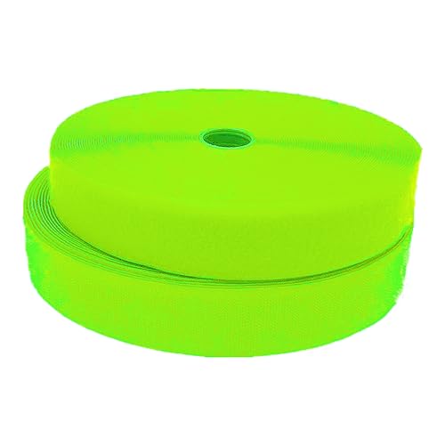50 mm Klettband for Aufnähen, nicht selbstklebende Nylonstreifen auf der Rückseite, Stoffverschluss, ineinandergreifendes Band(Fluorescent Yellow,50MM x 2 Yards) von YRTHFJTJ