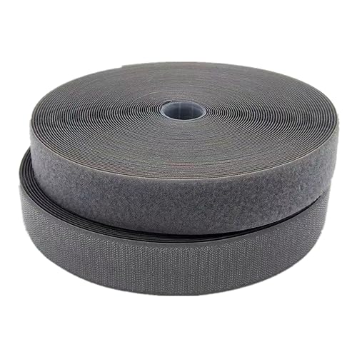 50 mm Klettband for Aufnähen, nicht selbstklebende Nylonstreifen auf der Rückseite, Stoffverschluss, ineinandergreifendes Band(Gray,50MM x 4 Yards) von YRTHFJTJ