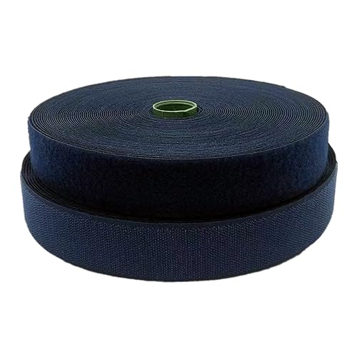 50 mm Klettband for Aufnähen, nicht selbstklebende Nylonstreifen auf der Rückseite, Stoffverschluss, ineinandergreifendes Band(Navy Blue,50MM x 2 Yards) von YRTHFJTJ