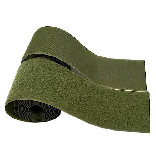 Klettband, 100 mm, for Aufnähen, mit nicht selbstklebendem Nylongewebeverschluss auf der Rückseite(Army Green,100MM x 4 Yards) von YRTHFJTJ