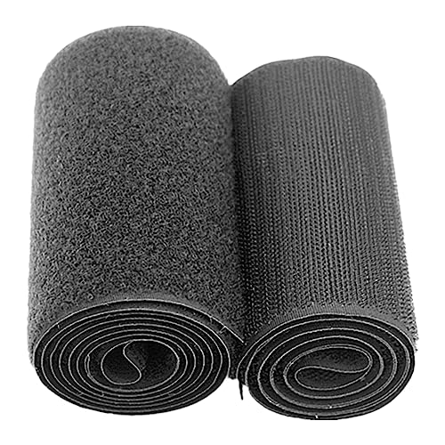 Klettband, 100 mm, for Aufnähen, mit nicht selbstklebendem Nylongewebeverschluss auf der Rückseite(Black,100MM x 4 Yards) von YRTHFJTJ