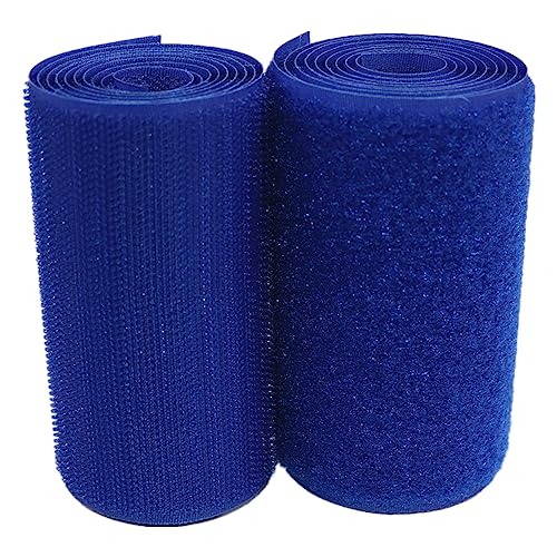 Klettband, 100 mm, for Aufnähen, mit nicht selbstklebendem Nylongewebeverschluss auf der Rückseite(Blue,100MM x 3 Yards) von YRTHFJTJ