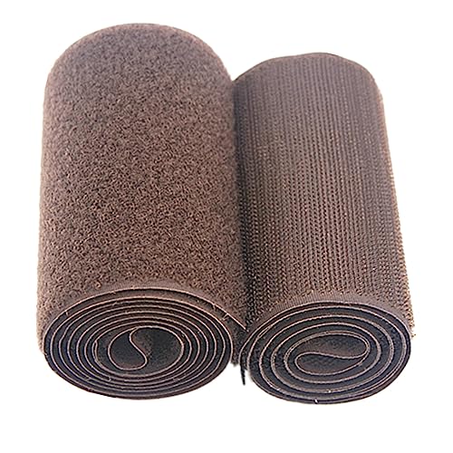 Klettband, 100 mm, for Aufnähen, mit nicht selbstklebendem Nylongewebeverschluss auf der Rückseite(Coffee,100MM x 5 Yards) von YRTHFJTJ