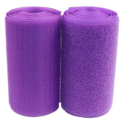 Klettband, 100 mm, for Aufnähen, mit nicht selbstklebendem Nylongewebeverschluss auf der Rückseite(Purple,100MM x 1 Yards) von YRTHFJTJ