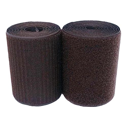 Klettband for Aufnähen, 100 mm, nicht selbstklebende Rückseite, Nylonstreifen, Stoffverschluss(Dark Brown,100MM x 5 Yards) von YRTHFJTJ