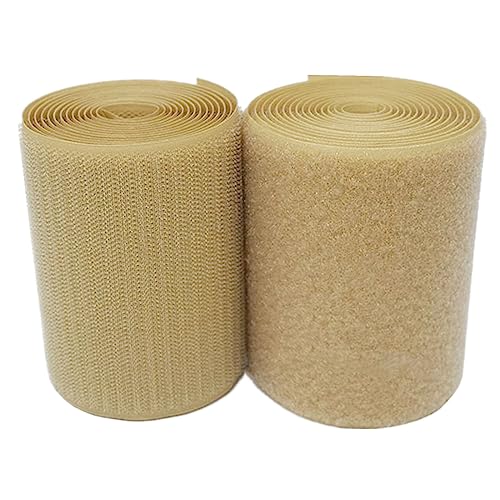 Klettband for Aufnähen, 100 mm, nicht selbstklebende Rückseite, Nylonstreifen, Stoffverschluss(Khaki,100MM x 2 Yards) von YRTHFJTJ