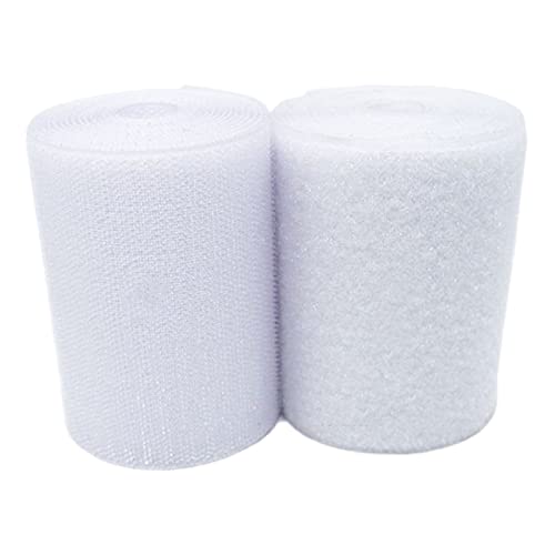 Klettband for Aufnähen, 100 mm, nicht selbstklebende Rückseite, Nylonstreifen, Stoffverschluss(White,100MM x 4 Yards) von YRTHFJTJ