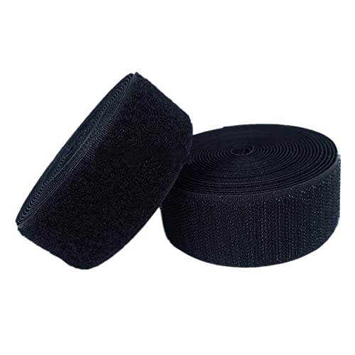 Klettband for Aufnähen, 20 mm, 25 Yards, nicht selbstklebende Nylonstreifen for Befestigen(Black,20MM x 5 Yards) von YRTHFJTJ