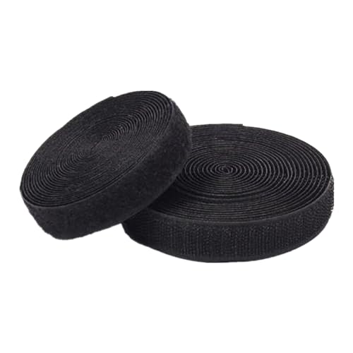 Klettband for Aufnähen, 20 mm, 25 Yards. Nicht selbstklebende Nylon-Stoffstreifen for Nähen von Kleidung, Schuhen und Basteln.(Black,20MM x 25 Yards) von YRTHFJTJ