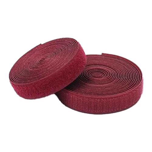 Klettband for Aufnähen, 20 mm, 25 Yards. Nicht selbstklebende Nylon-Stoffstreifen for Nähen von Kleidung, Schuhen und Basteln.(Dark Red,20MM x 25 Yards) von YRTHFJTJ