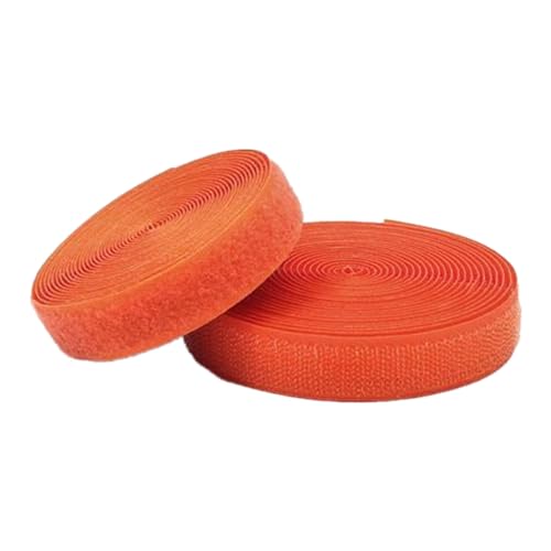 Klettband for Aufnähen, 20 mm, 25 Yards. Nicht selbstklebende Nylon-Stoffstreifen for Nähen von Kleidung, Schuhen und Basteln.(Orange,20MM x 25 Yards) von YRTHFJTJ