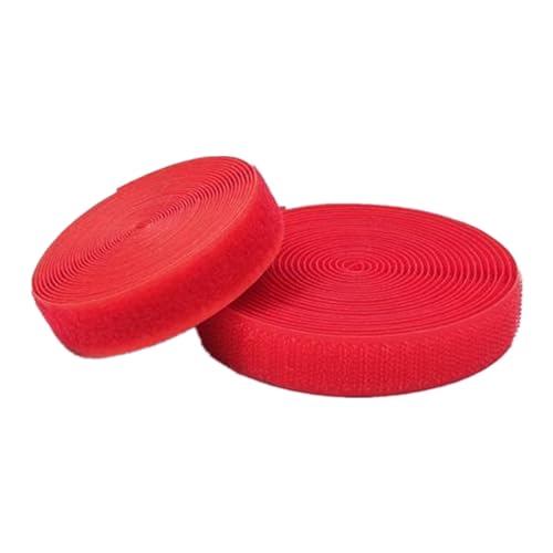 Klettband for Aufnähen, 20 mm, 25 Yards. Nicht selbstklebende Nylon-Stoffstreifen for Nähen von Kleidung, Schuhen und Basteln.(Red,20MM x 25 Yards) von YRTHFJTJ