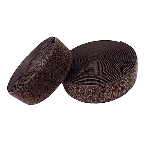 Klettband for Aufnähen, 20 mm, nicht selbstklebende Rückseite, Nylonstreifen, Stoffverschluss(Dark Brown,20MM x 5 Yards) von YRTHFJTJ