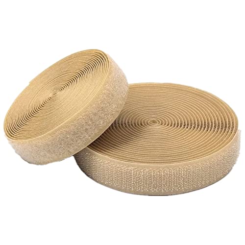 Klettband for Aufnähen, 20 mm, nicht selbstklebende Rückseite, Nylonstreifen, Stoffverschluss(Khaki,20MM x 5 Yards) von YRTHFJTJ