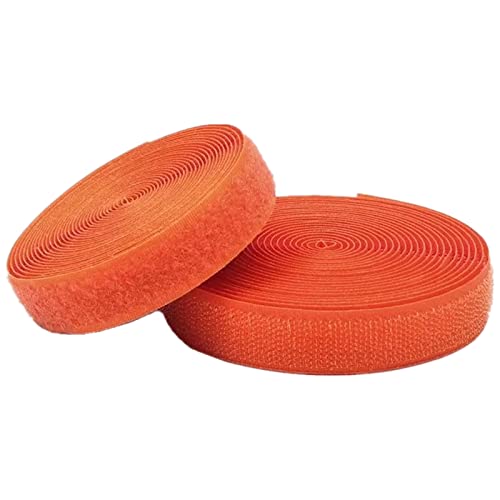 Klettband for Aufnähen, 20 mm 25 mm breit, nicht selbstklebend, Nylon-Nähstreifen for Aufnähen, Verschluss for Kleidung, Stoffreparatur und Säumen(Orange,20MM x 25 Yards) von YRTHFJTJ