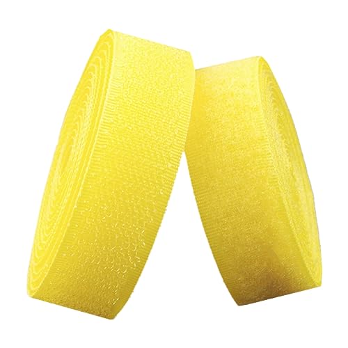 Klettband for Aufnähen, 20 mm 25 mm breit, nicht selbstklebend, Nylon-Nähstreifen for Aufnähen, Verschluss for Kleidung, Stoffreparatur und Säumen(Yellow,25MM x 25 Yards) von YRTHFJTJ