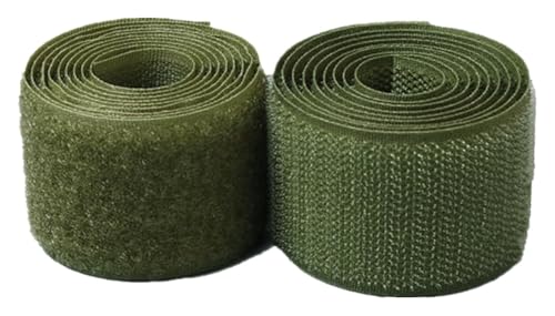Klettband for Aufnähen, 25 mm, Rückseite nicht selbstklebend, Nylonstreifen, Stoffverschluss-Klebeband for Kleidung, Bastelarbeiten, Nähprojekte rund ums Haus und Büro(Army Green,25MM x 25 Yards) von YRTHFJTJ