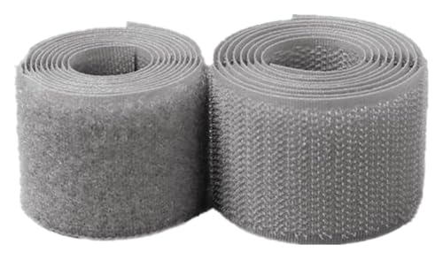 Klettband for Aufnähen, 25 mm, Rückseite nicht selbstklebend, Nylonstreifen, Stoffverschluss-Klebeband for Kleidung, Bastelarbeiten, Nähprojekte rund ums Haus und Büro(Gray,25MM x 10 Yards) von YRTHFJTJ