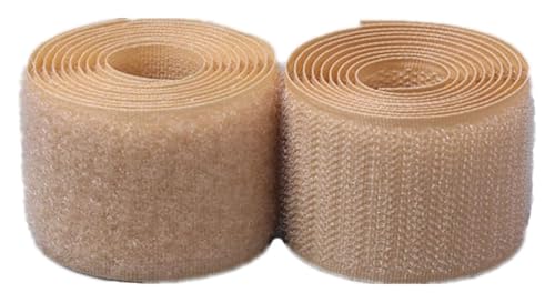 Klettband for Aufnähen, 25 mm, Rückseite nicht selbstklebend, Nylonstreifen, Stoffverschluss-Klebeband for Kleidung, Bastelarbeiten, Nähprojekte rund ums Haus und Büro(Khaki,25MM x 10 Yards) von YRTHFJTJ