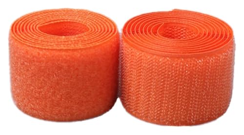 Klettband for Aufnähen, 25 mm, Rückseite nicht selbstklebend, Nylonstreifen, Stoffverschluss-Klebeband for Kleidung, Bastelarbeiten, Nähprojekte rund ums Haus und Büro(Orange,25MM x 10 Yards) von YRTHFJTJ