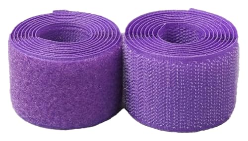 Klettband for Aufnähen, 25 mm, Rückseite nicht selbstklebend, Nylonstreifen, Stoffverschluss-Klebeband for Kleidung, Bastelarbeiten, Nähprojekte rund ums Haus und Büro(Purple,25MM x 5 Yards) von YRTHFJTJ