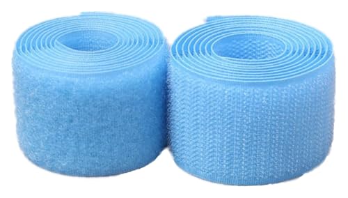 Klettband for Aufnähen, 25 mm, Rückseite nicht selbstklebend, Nylonstreifen, Stoffverschluss-Klebeband for Kleidung, Bastelarbeiten, Nähprojekte rund ums Haus und Büro(Sky Blue,25MM x 5 Yards) von YRTHFJTJ