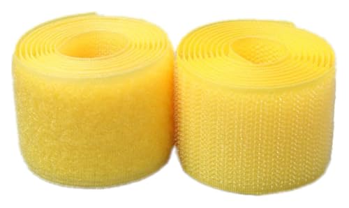 Klettband for Aufnähen, 25 mm, Rückseite nicht selbstklebend, Nylonstreifen, Stoffverschluss-Klebeband for Kleidung, Bastelarbeiten, Nähprojekte rund ums Haus und Büro(Yellow,25MM x 5 Yards) von YRTHFJTJ