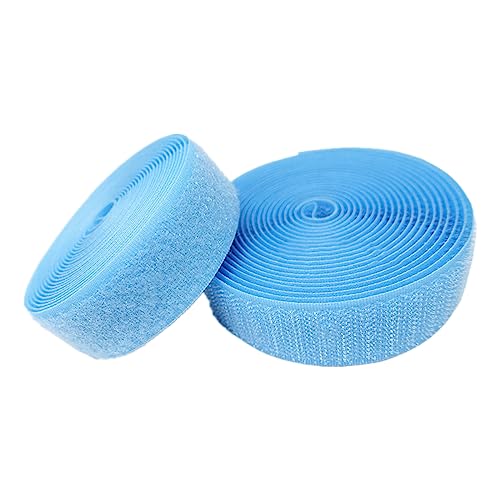Klettband for Aufnähen, 25 mm, nicht selbstklebende Rückseite, Nylonstreifen, Stoffverschluss(Light Blue,25MM x 5 Yards) von YRTHFJTJ