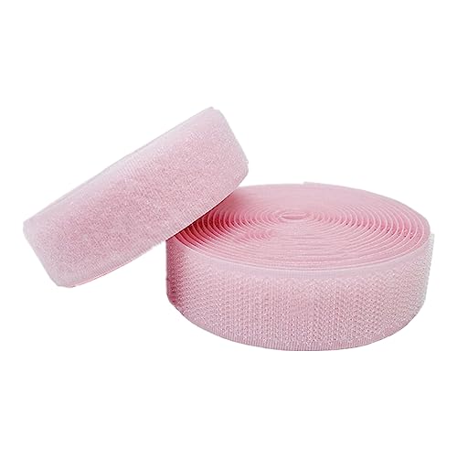 Klettband for Aufnähen, 25 mm, nicht selbstklebende Rückseite, Nylonstreifen, Stoffverschluss(Pink,25MM x 10 Yards) von YRTHFJTJ