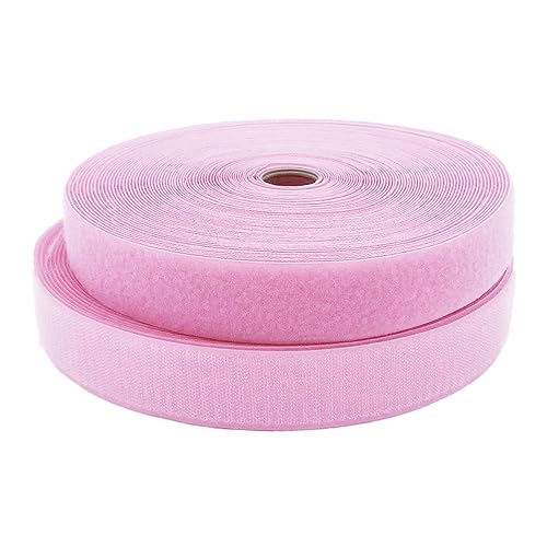 Klettband for Aufnähen, 25 mm breit, nicht selbstklebende Nylon-Nähstreifen for Aufnähen for Kleidung, Stoffreparatur und Säumen(Pink,25MM x 25 Yards) von YRTHFJTJ