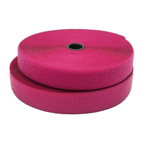 Klettband for Aufnähen, 25 mm breit, nicht selbstklebende Nylon-Nähstreifen for Aufnähen for Kleidung, Stoffreparatur und Säumen(Rose Red,25MM x 25 Yards) von YRTHFJTJ