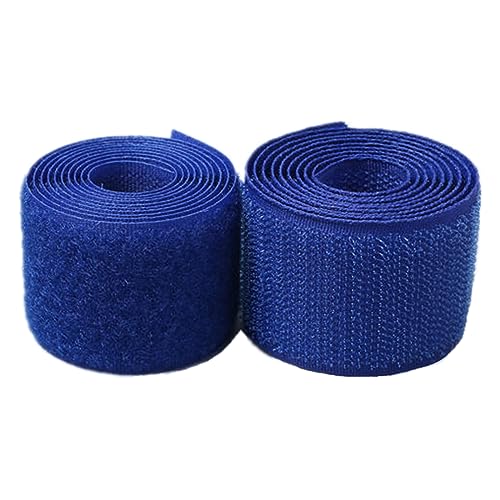 Klettband for Aufnähen, 25 mm breit, nicht selbstklebende Nylonstreifen auf der Rückseite, Stoffverschluss, ineinandergreifendes Band(Blue,25MM x 25 Yards) von YRTHFJTJ