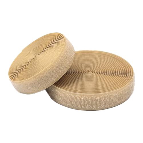 Klettband for Aufnähen, 50 mm breit, nicht selbstklebende Rückseite, Nylonstreifen, Stoffverschluss, ineinandergreifendes Band(Khaki,50MM x 8 Yards) von YRTHFJTJ