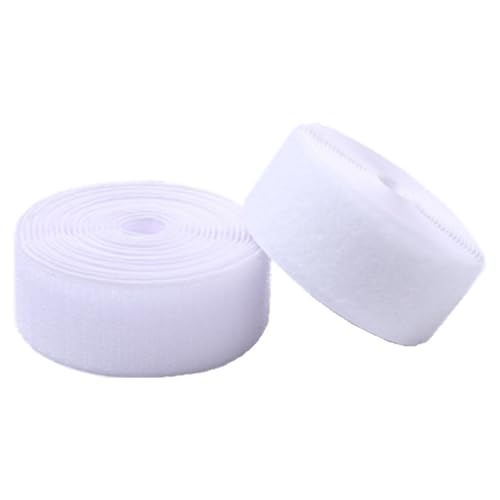 Klettband for Aufnähen, nicht selbstklebender Nylon-Gewebeverschluss, 25 mm breit(White,25MM x 5Yard) von YRTHFJTJ