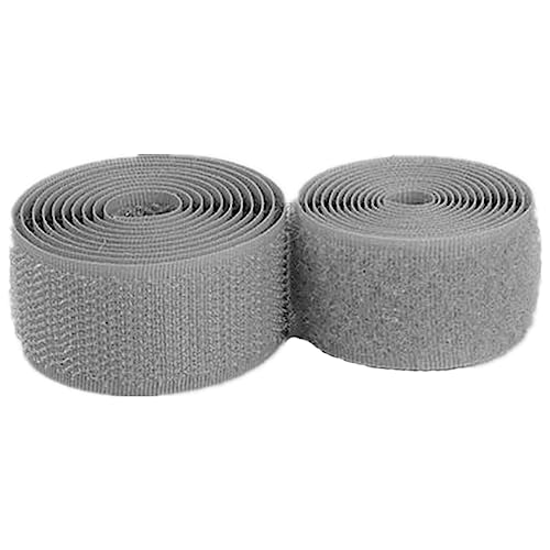 Klettband zum Aufnähen, 17 mm, grau, Rückseite nicht selbstklebend, Nylonstreifen, Stoffverschluss, ineinandergreifendes Klebeband für Kleidung, Handwerk, Heimwerker, Nähprojekte rund um Haus und Büro von YRTHFJTJ