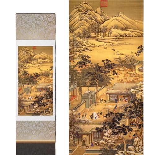 YRTHFJTJ Kunst-Wandrolle, 1 Stück, Scroll-Gemälde, Klassische chinesische Malerei, antike Wandgemälde, Hotel-Dekoration, hängende Gemälde von YRTHFJTJ