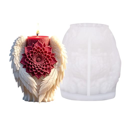 Engelsflügel Silikonform Gießform, 3D Kerzenform Silikon Kerzenform Zum Gießen Silikon Gipsform Home Decoration Für Gips Handwerk, 11.3x10.2x6.1cm von YRTUOP