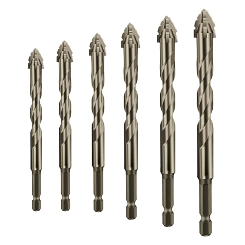 Exzenterbohrer Set, Exzenter Spiralbohrer Bohrer Bohrer Set mit hoher Härte und abgeschrägter Spitze Vierkant Zackenbohrer für Beton, Glas, Ziegel Exzenterbohrer Set, Exzenter Spiralbohrer Bohrer Bohrer Set mit hoher Härte und abgeschrägter Spitze Vierkant Zackenbohrer für Beton, Glas, Ziegel von YRTUOP