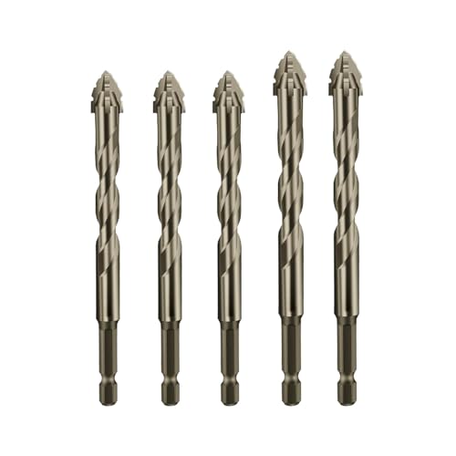 Exzenterbohrer Set, Exzenter Spiralbohrer Bohrer Bohrer Set mit hoher Härte und abgeschrägter Spitze Vierkant Zackenbohrer für Beton, Glas, Ziegel Exzenterbohrer Set, Exzenter Spiralbohrer Bohrer Bohrer Set mit hoher Härte und abgeschrägter Spitze Vierkant Zackenbohrer für Beton, Glas, Ziegel von YRTUOP