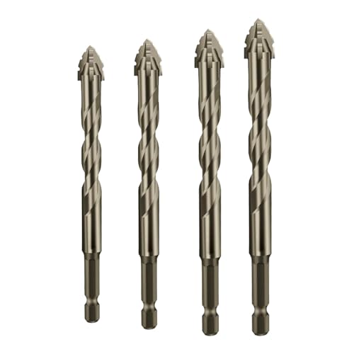 Exzenterbohrer Set, Exzenter Spiralbohrer Bohrer Bohrer Set mit hoher Härte und abgeschrägter Spitze Vierkant Zackenbohrer für Beton, Glas, Ziegel Exzenterbohrer Set, Exzenter Spiralbohrer Bohrer Bohrer Set mit hoher Härte und abgeschrägter Spitze Vierkant Zackenbohrer für Beton, Glas, Ziegel von YRTUOP